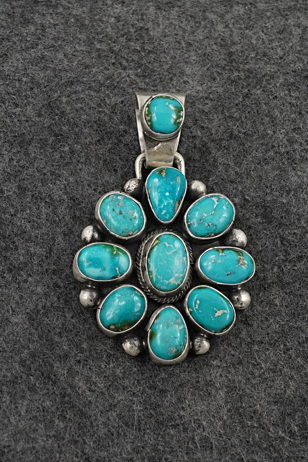 Turquoise & Sterling Silver Pendant - Bobby Johnson