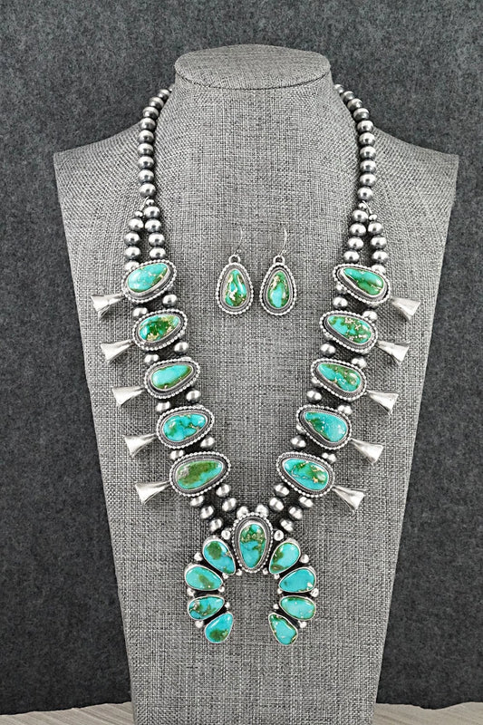 Turquoise & Sterling Silver Squash Blossom Set - Darrin Livingston