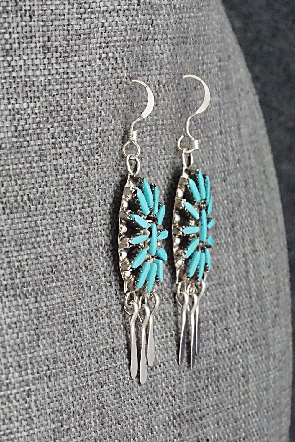 Turquoise & Sterling Silver Earrings - George Peina