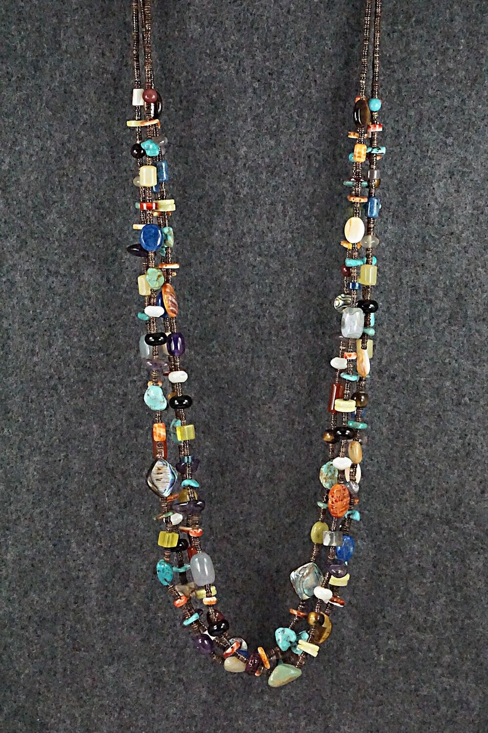 Multi Stone and Sterling Silver Necklace - Helen Tsosie