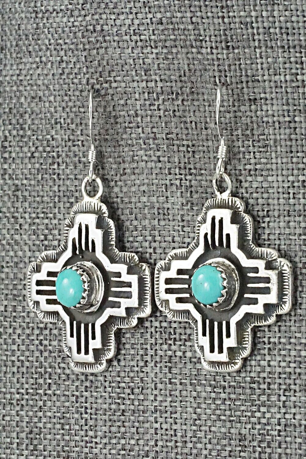 Turquoise & Sterling Silver Earrings - Angeline Platero