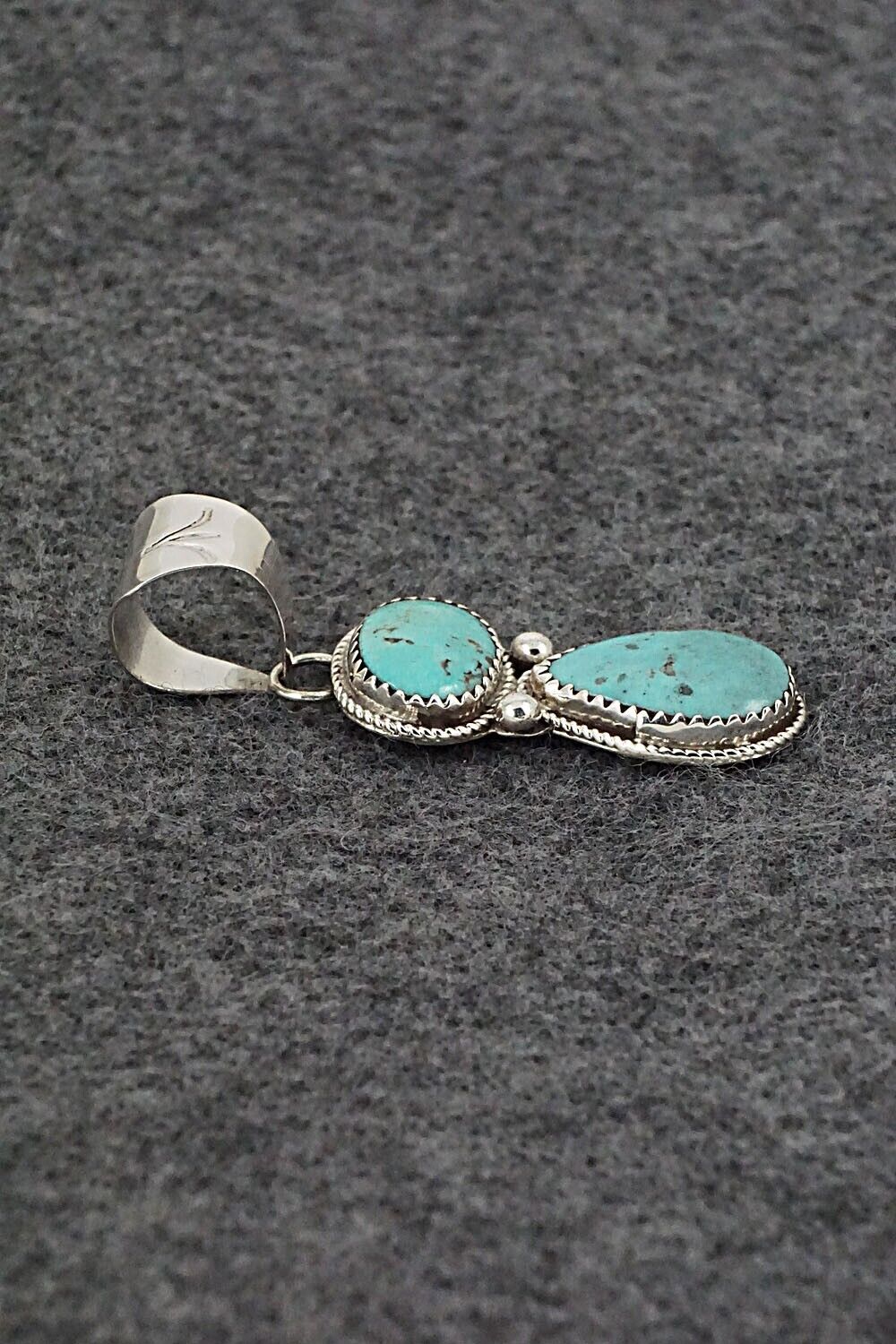 Turquoise & Sterling Silver Pendant - Ernest Hawthorne