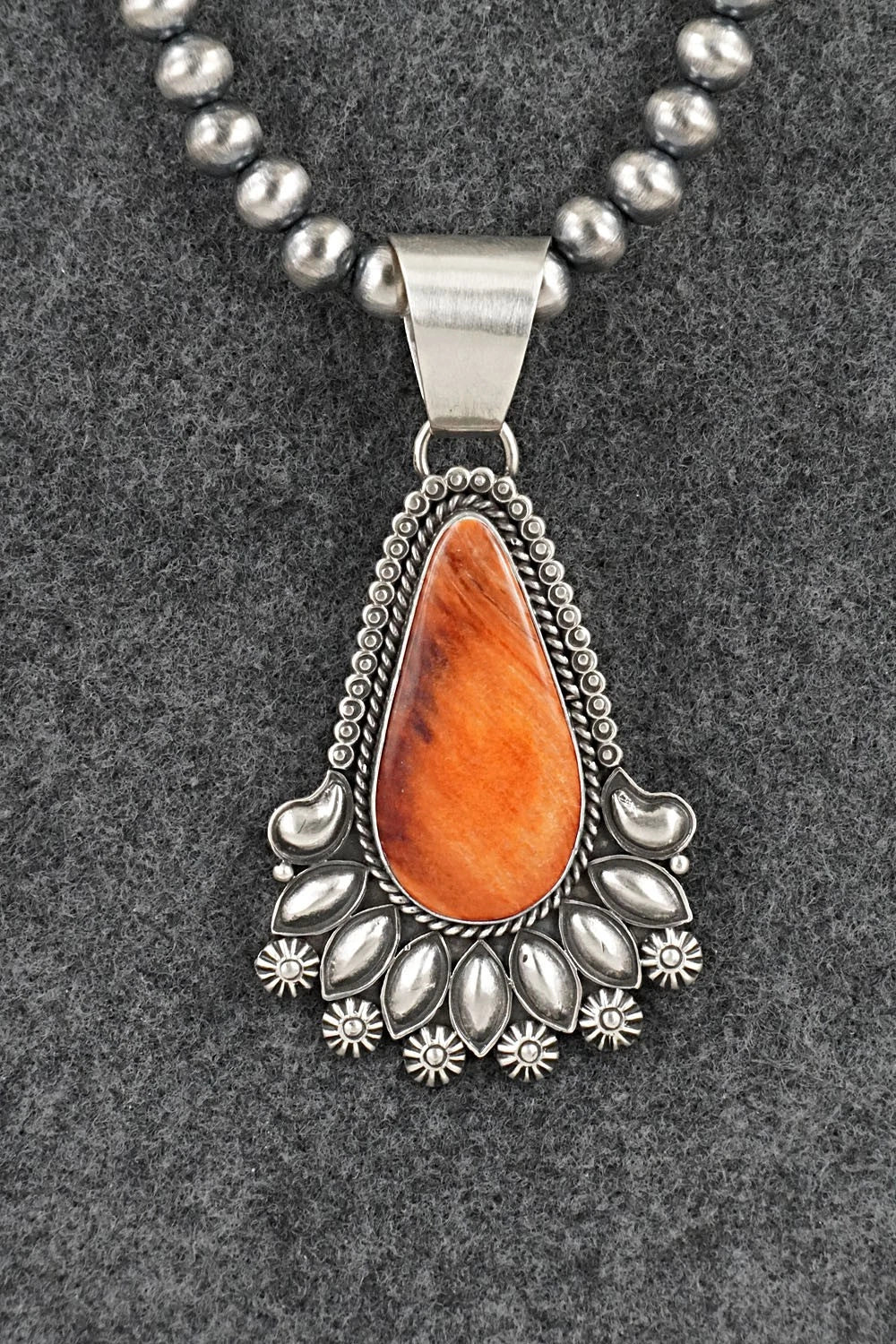 Spiny Oyster & Sterling Silver Necklace - Derrick Gordon