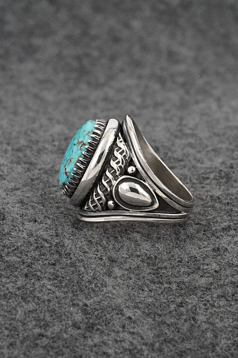 Turquoise & Sterling Silver Ring - Derrick Gordon - Size 7