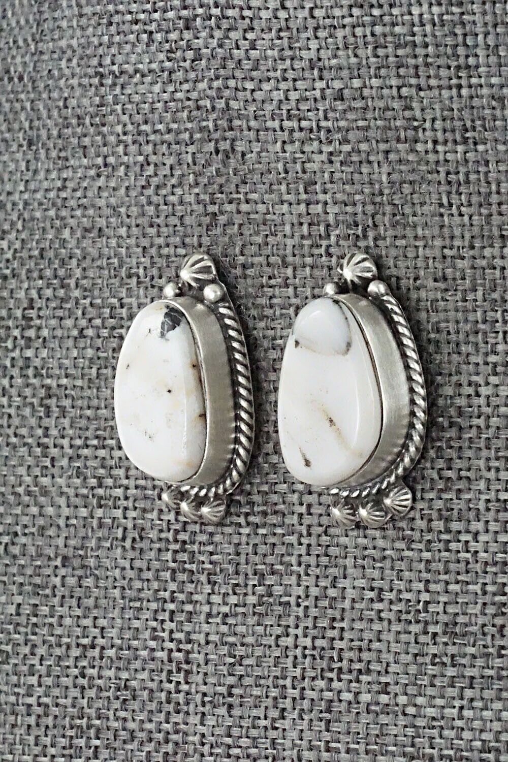 White Buffalo & Sterling Silver Earrings - Sheena Jack