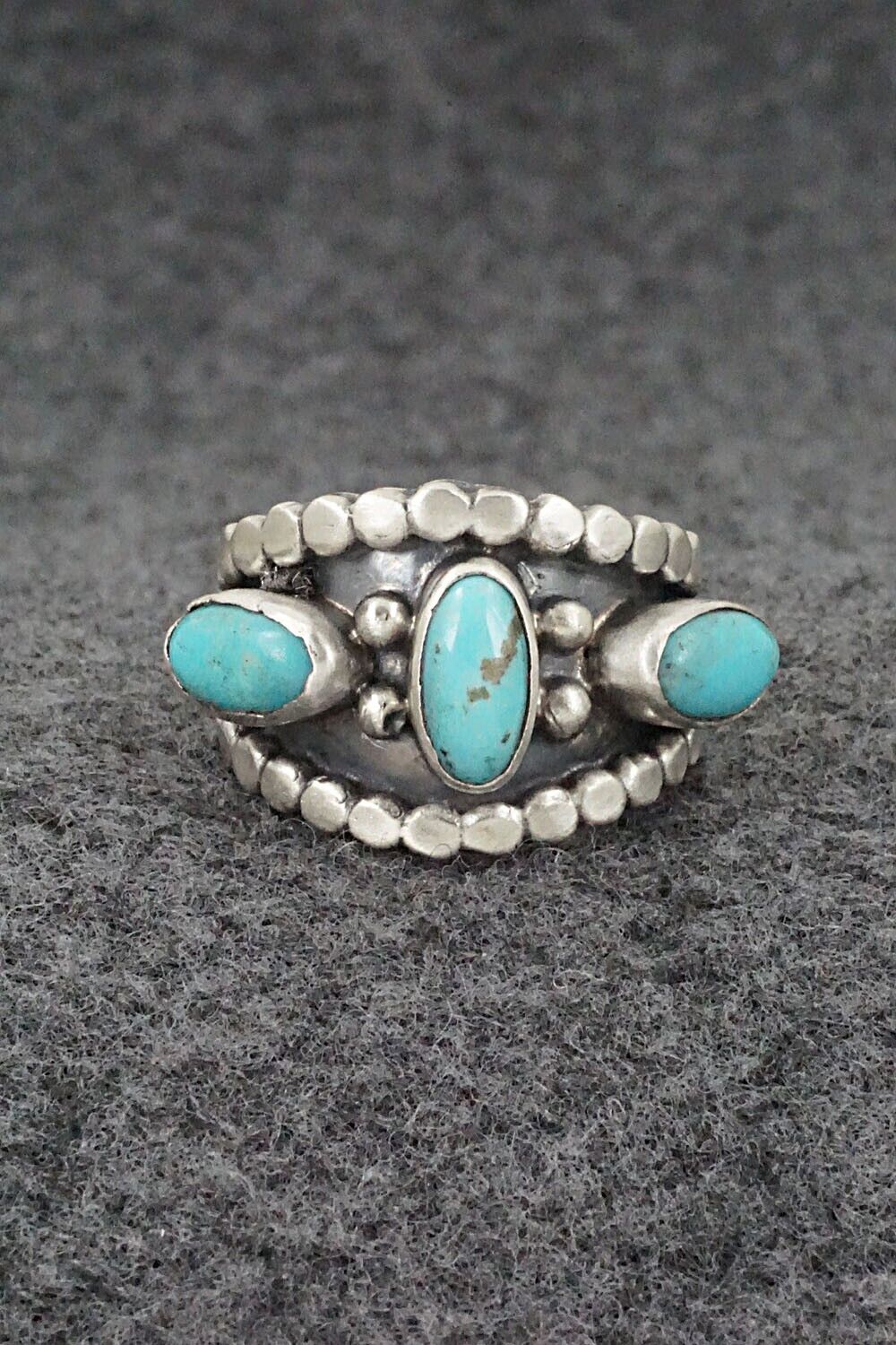 Turquoise & Sterling Silver Ring - Andrew Vandever - Size 7.75
