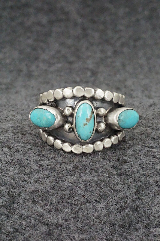 Turquoise & Sterling Silver Ring - Andrew Vandever - Size 7.75
