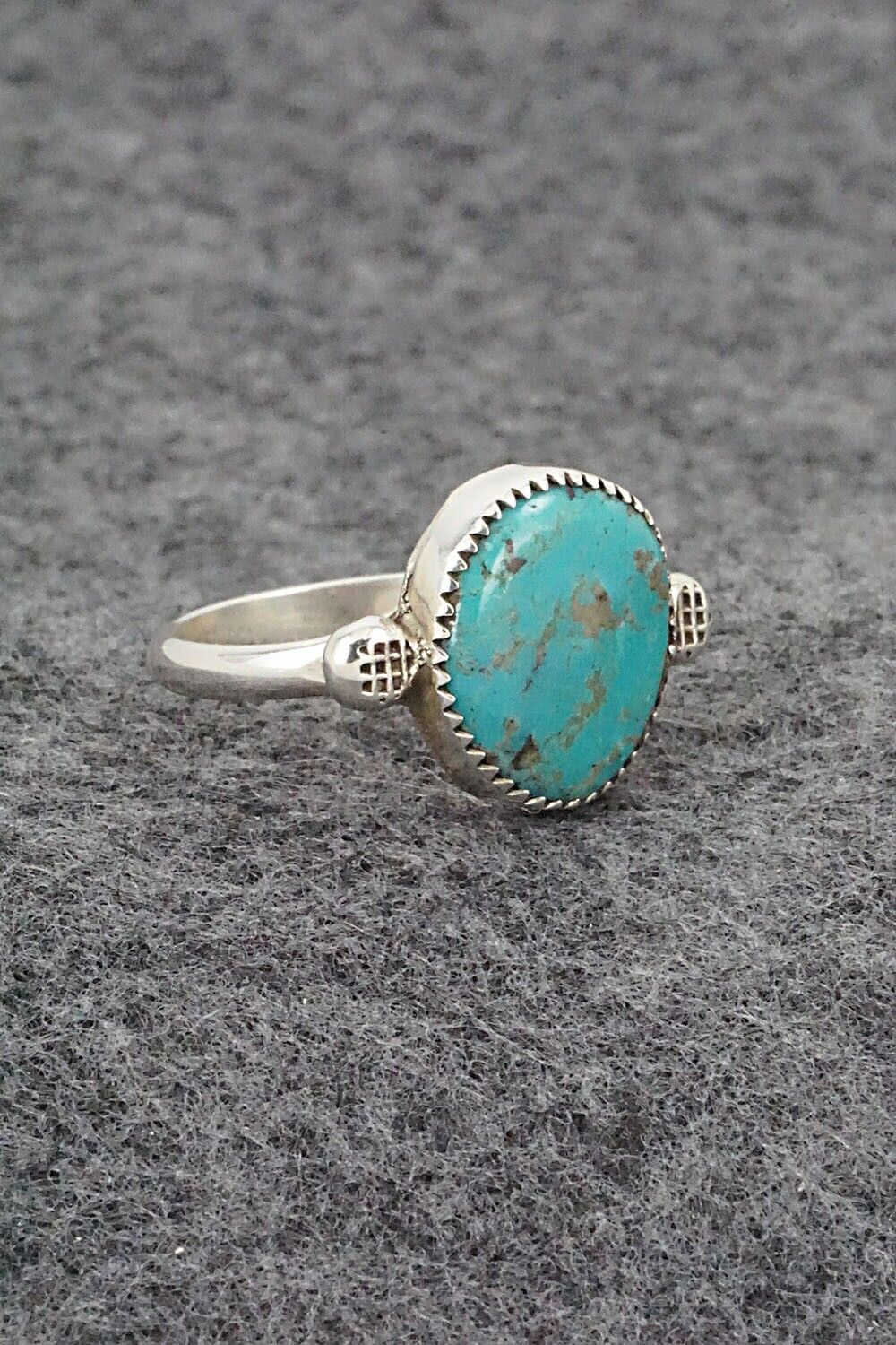 Turquoise & Sterling Silver Ring - Priscilla Reeder - Size 8.25