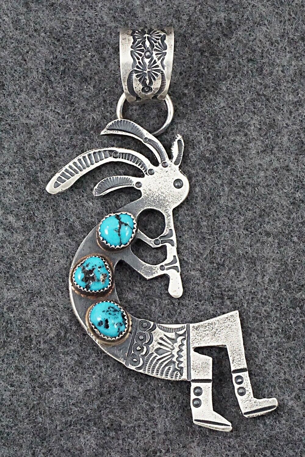 Turquoise and Sterling Silver Pendant - Eva Billah