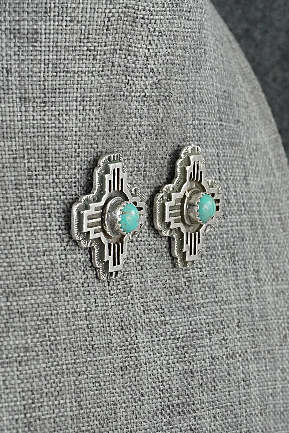 Turquoise & Sterling Silver Earrings - Robinson Martinez