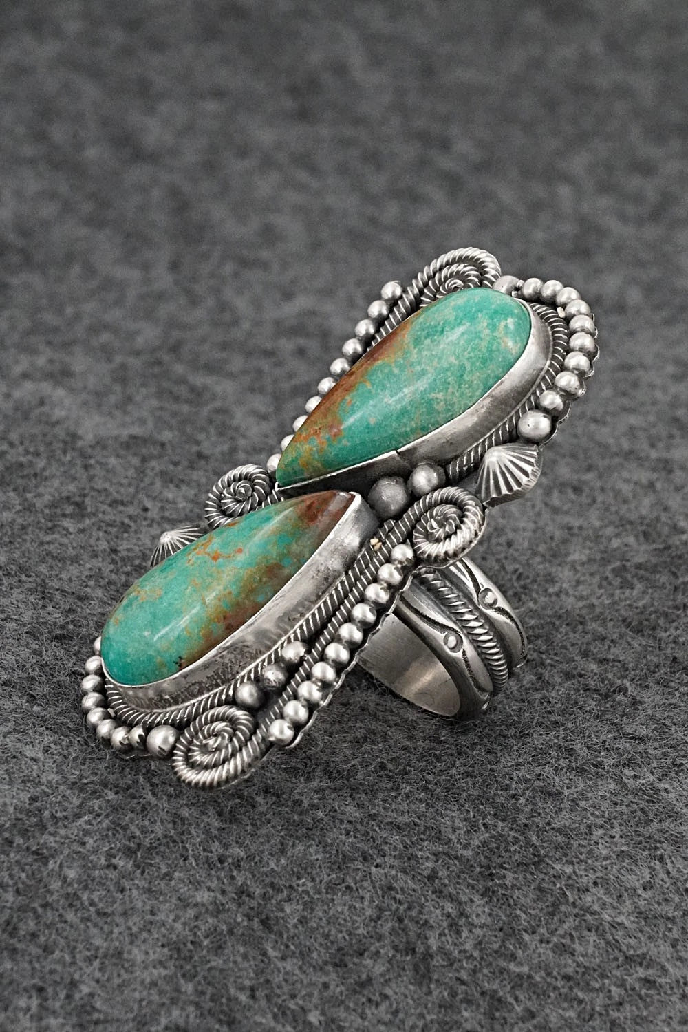 Turquoise & Sterling Silver Ring - Michael Calladitto - Size 8