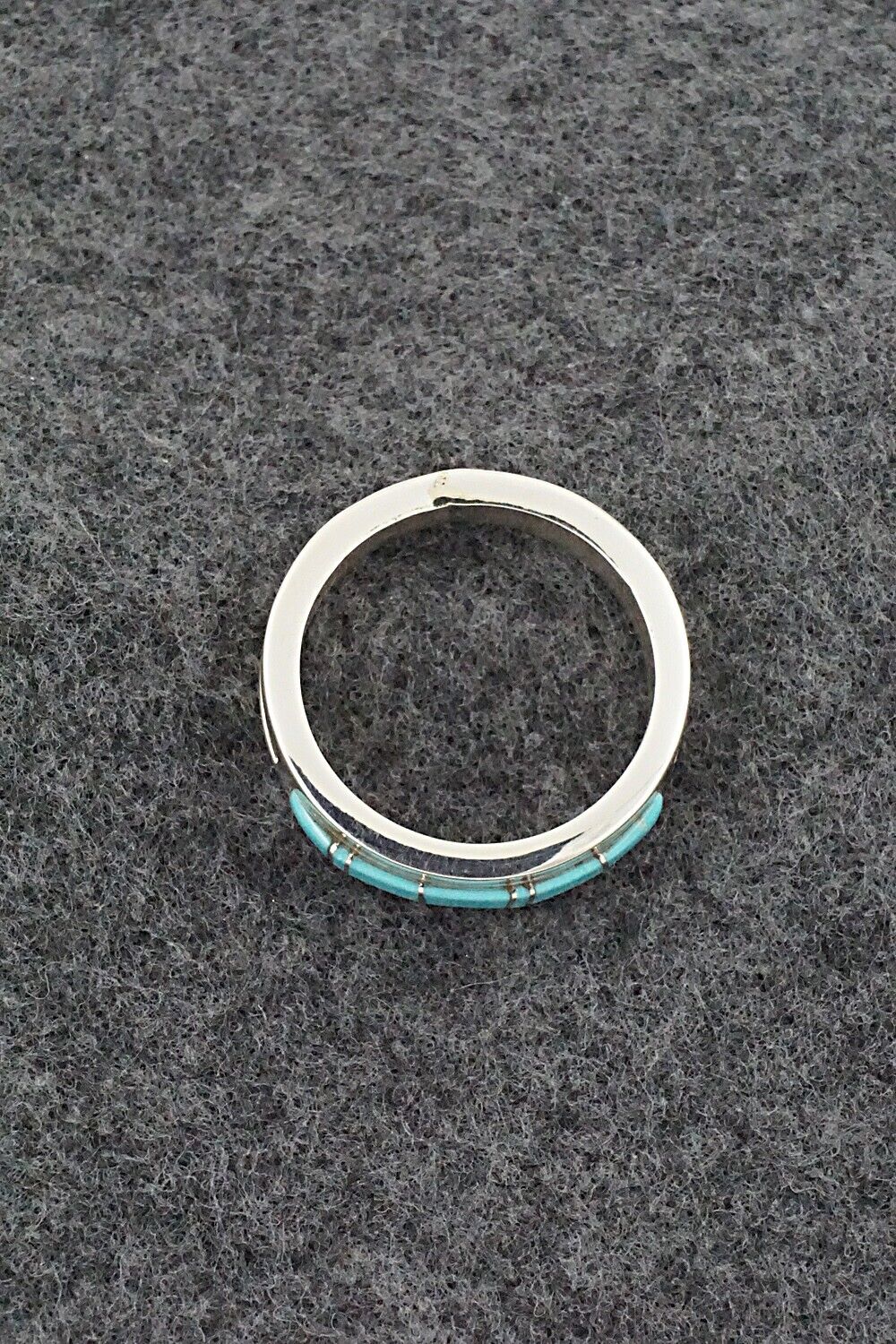 Turquoise & Sterling Silver Inlay Ring - Wilbert Muskett Jr. - Size 11