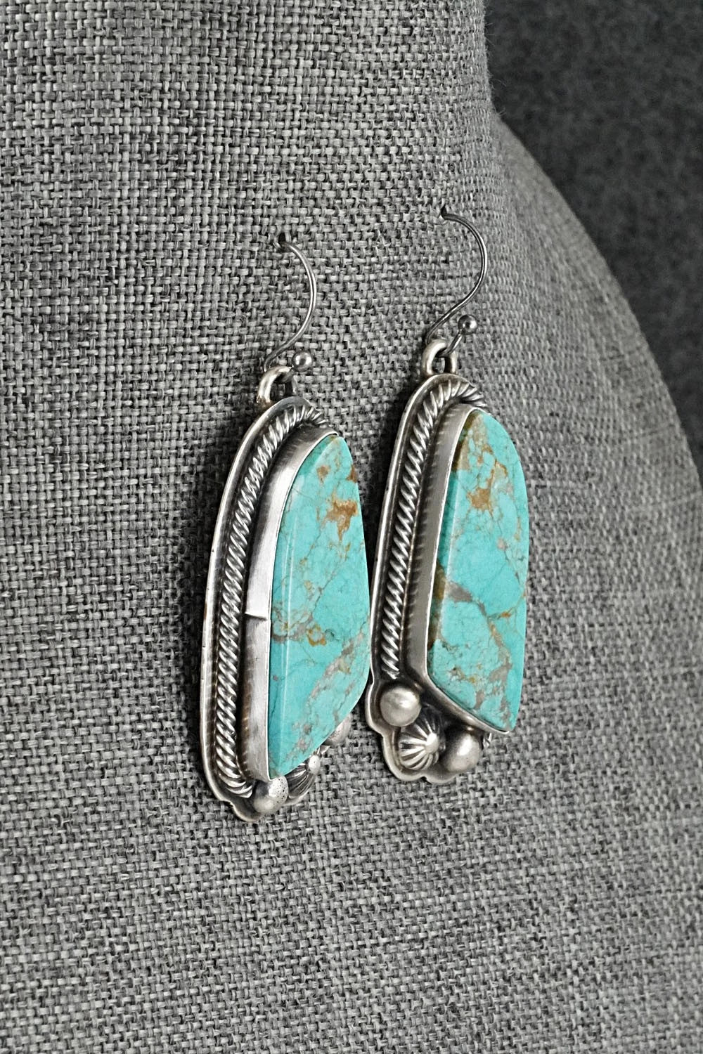 Turquoise & Sterling Silver Necklace and Earrings Set - Kathleen Livingston
