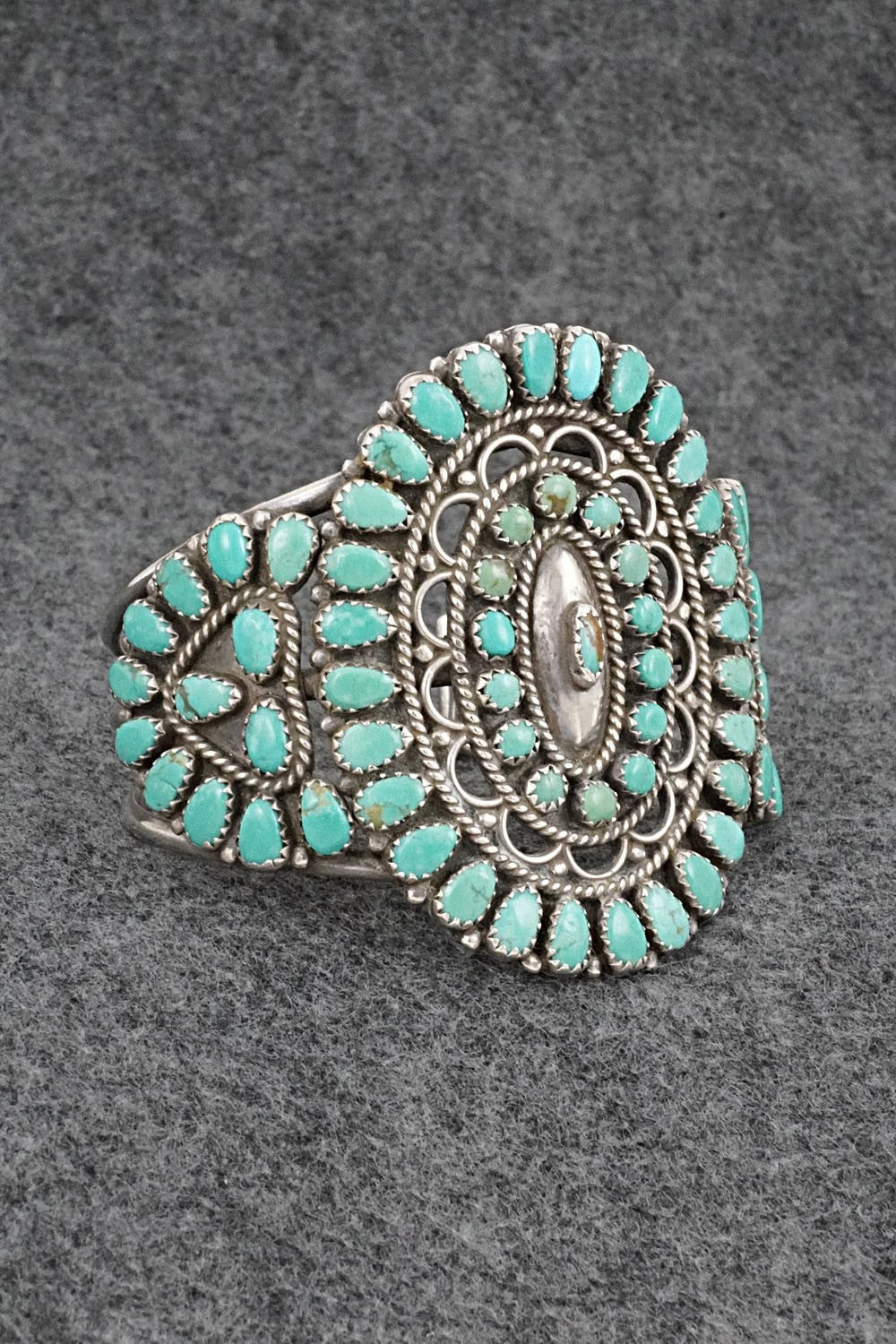 Turquoise & Sterling Silver Vintage Bracelet - Larry Moses Begay