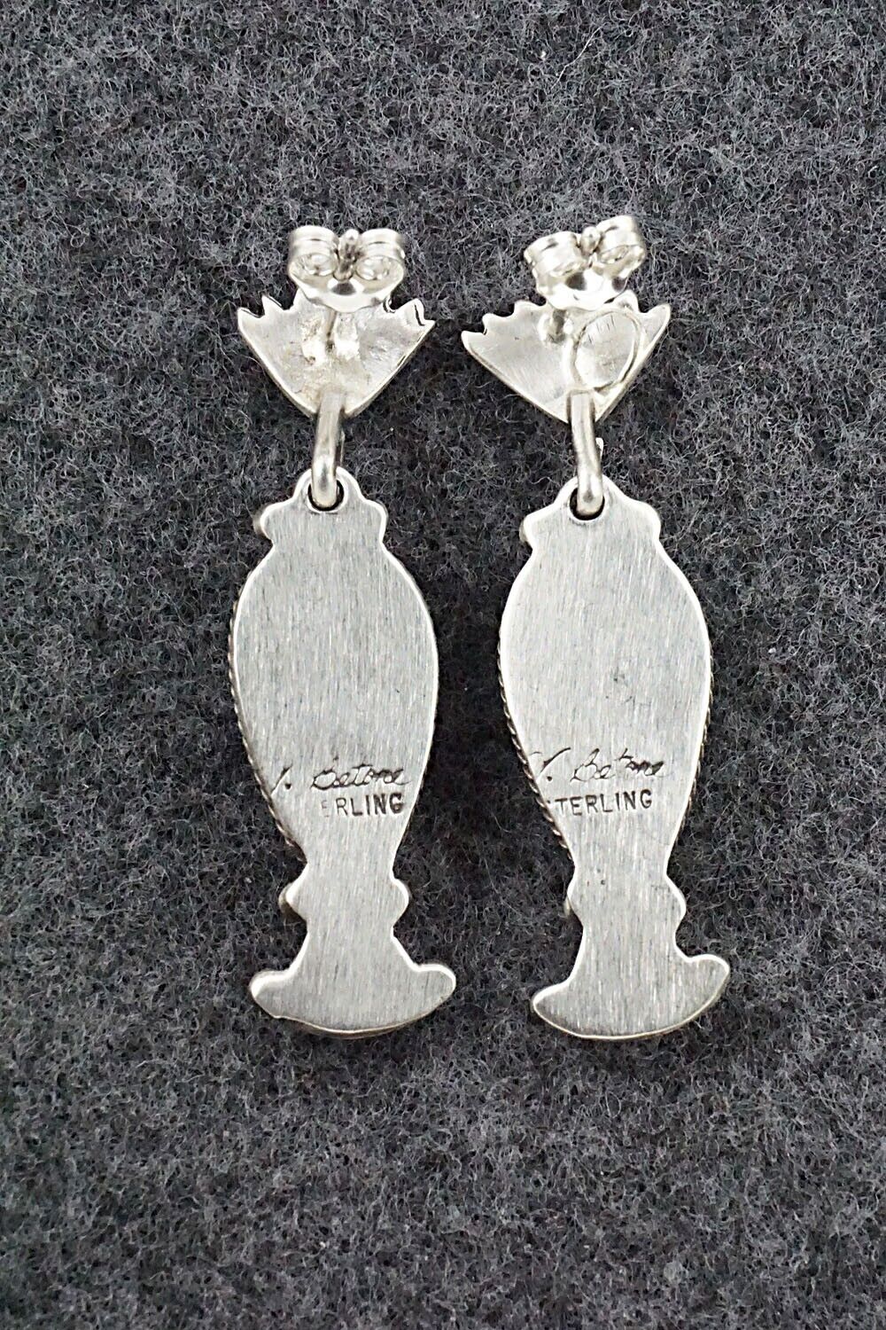 Turquoise & Sterling Silver Earrings - Verley Betone