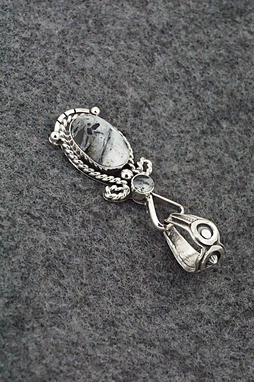 White Buffalo & Sterling Silver Pendant - Franklin Johnson