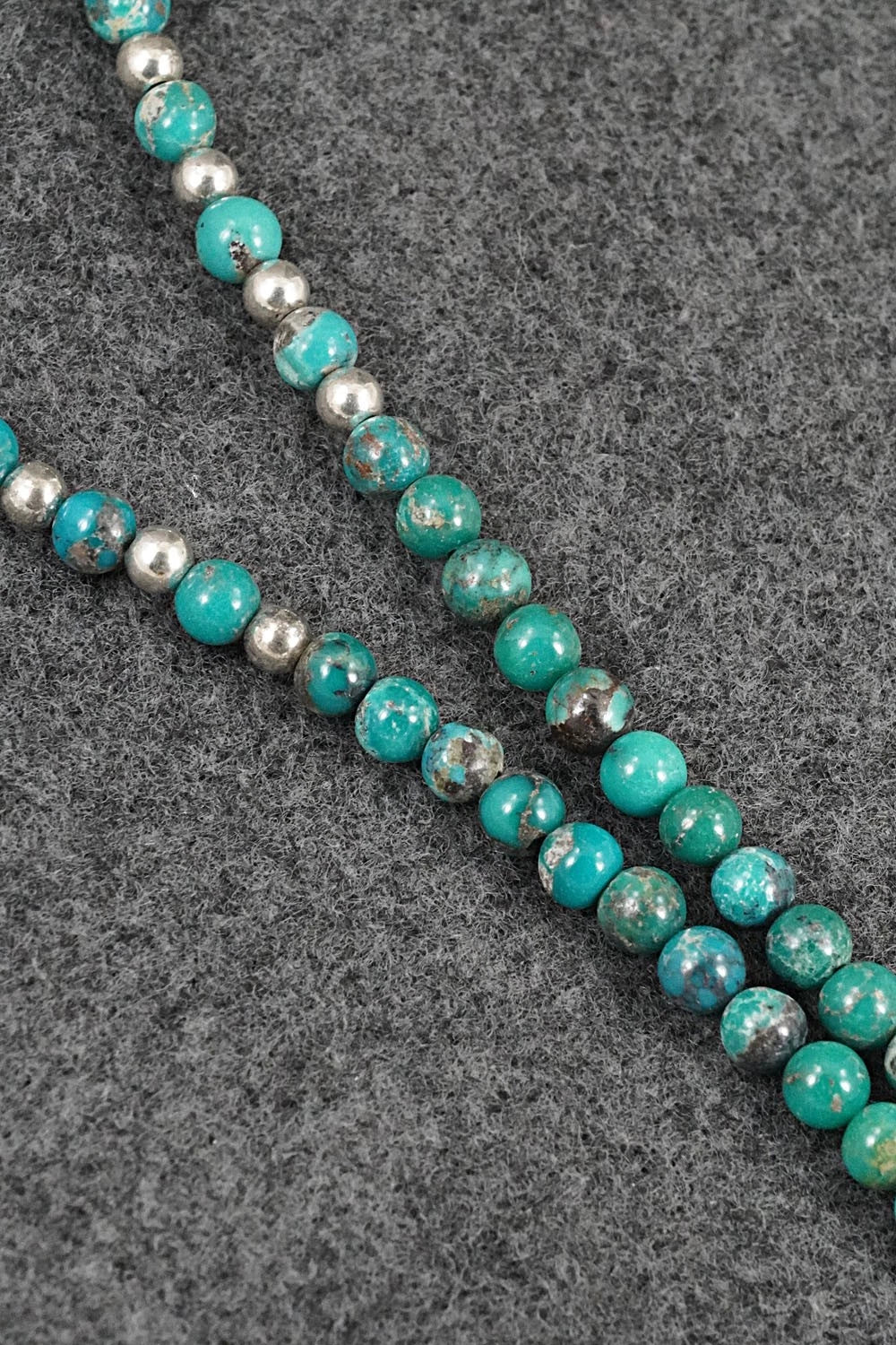 Turquoise & Sterling Silver Necklace 18" - Doreen Jake