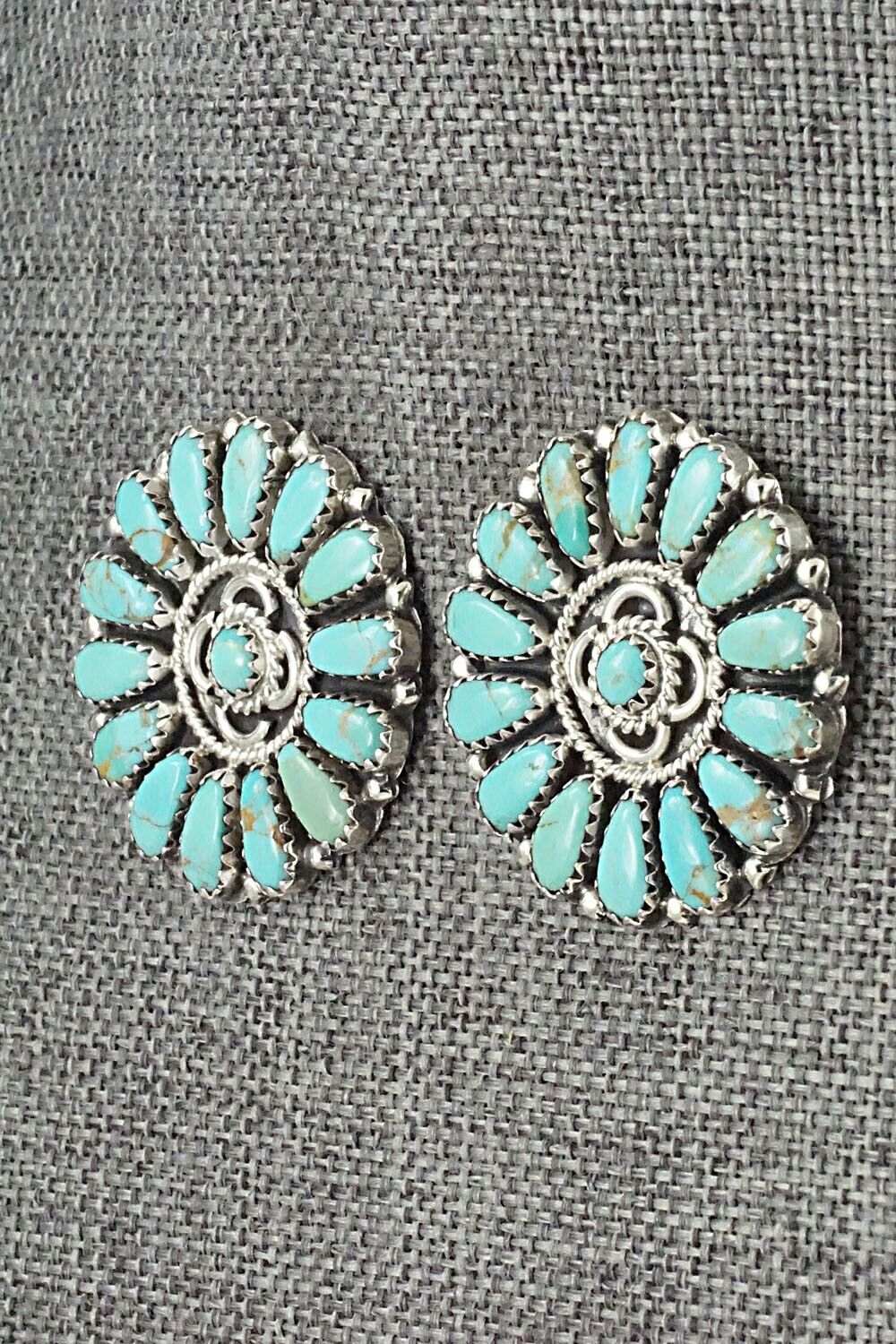 Turquoise and Sterling Silver Earrings - Zeita Begay