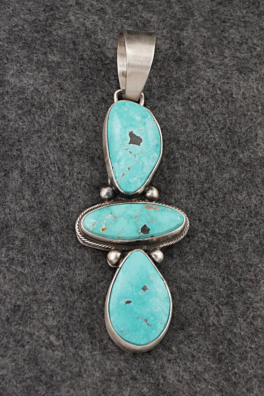 Turquoise & Sterling Silver Pendant and Earrings Set - Bobby Johnson