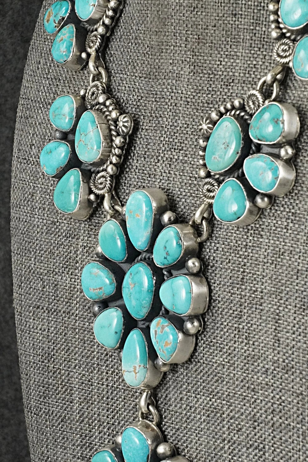 Turquoise & Sterling Silver Necklace and Earrings Set - Rosita Calladitto
