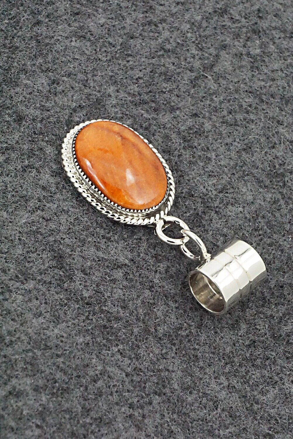 Spiny Oyster & Sterling Silver Pendant - Gregg Yazzie