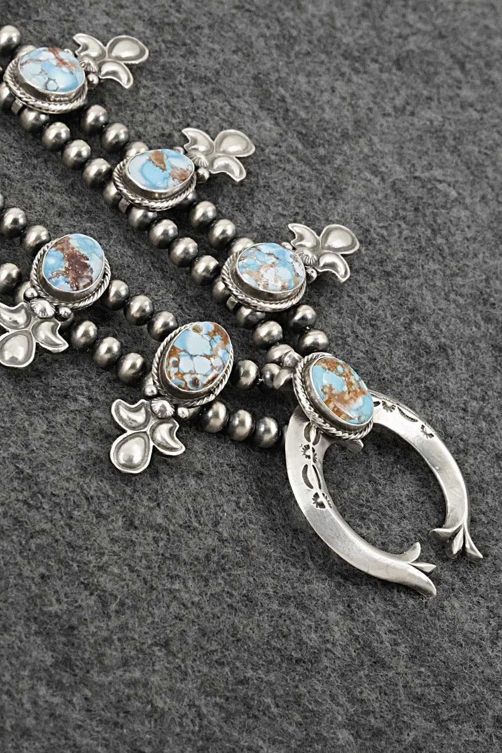 Turquoise & Sterling Silver Squash Blossom Set - Adrienne Gordon
