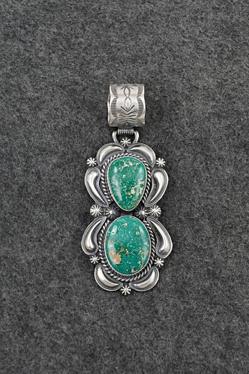 Turquoise & Sterling Silver Pendant - Raymond Delgarito