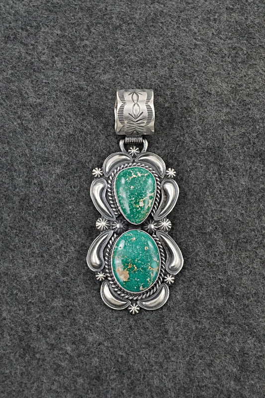 Turquoise & Sterling Silver Pendant - Raymond Delgarito