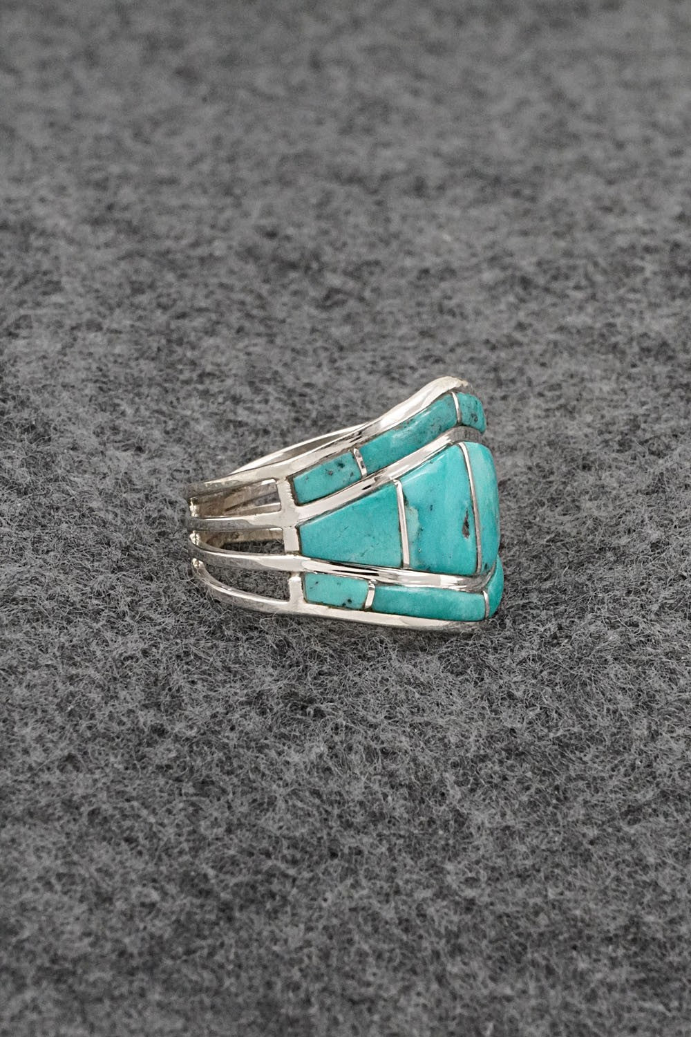 Turquoise & Sterling Silver Ring - Andrew Enrico - Size 7.5