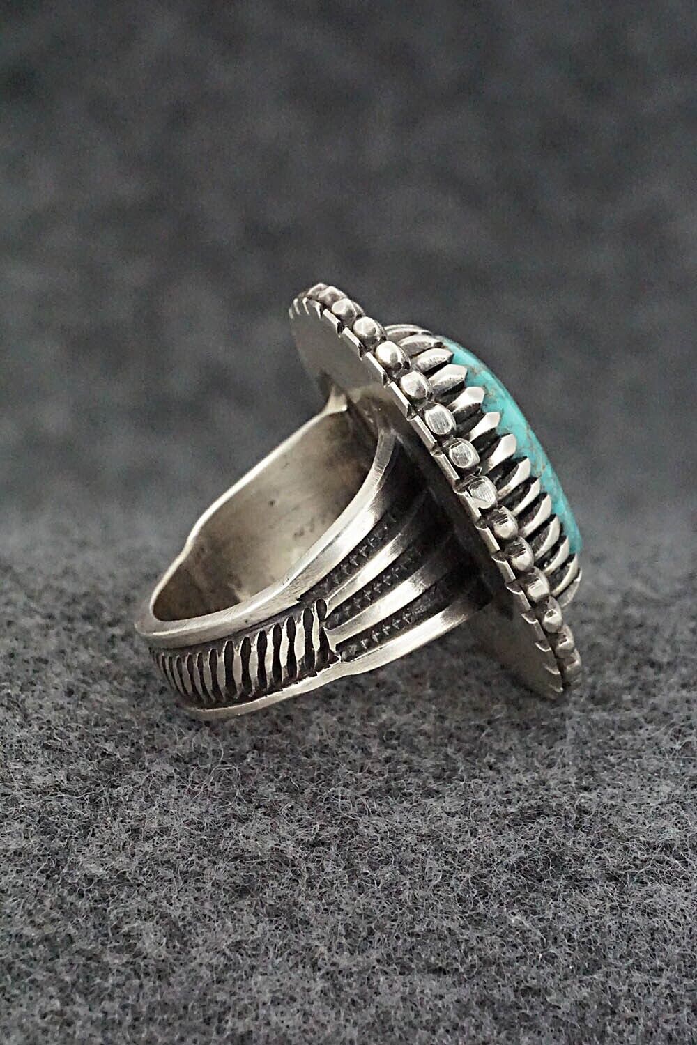 Turquoise & Sterling Silver Ring - Calvin Martinez - Size 8