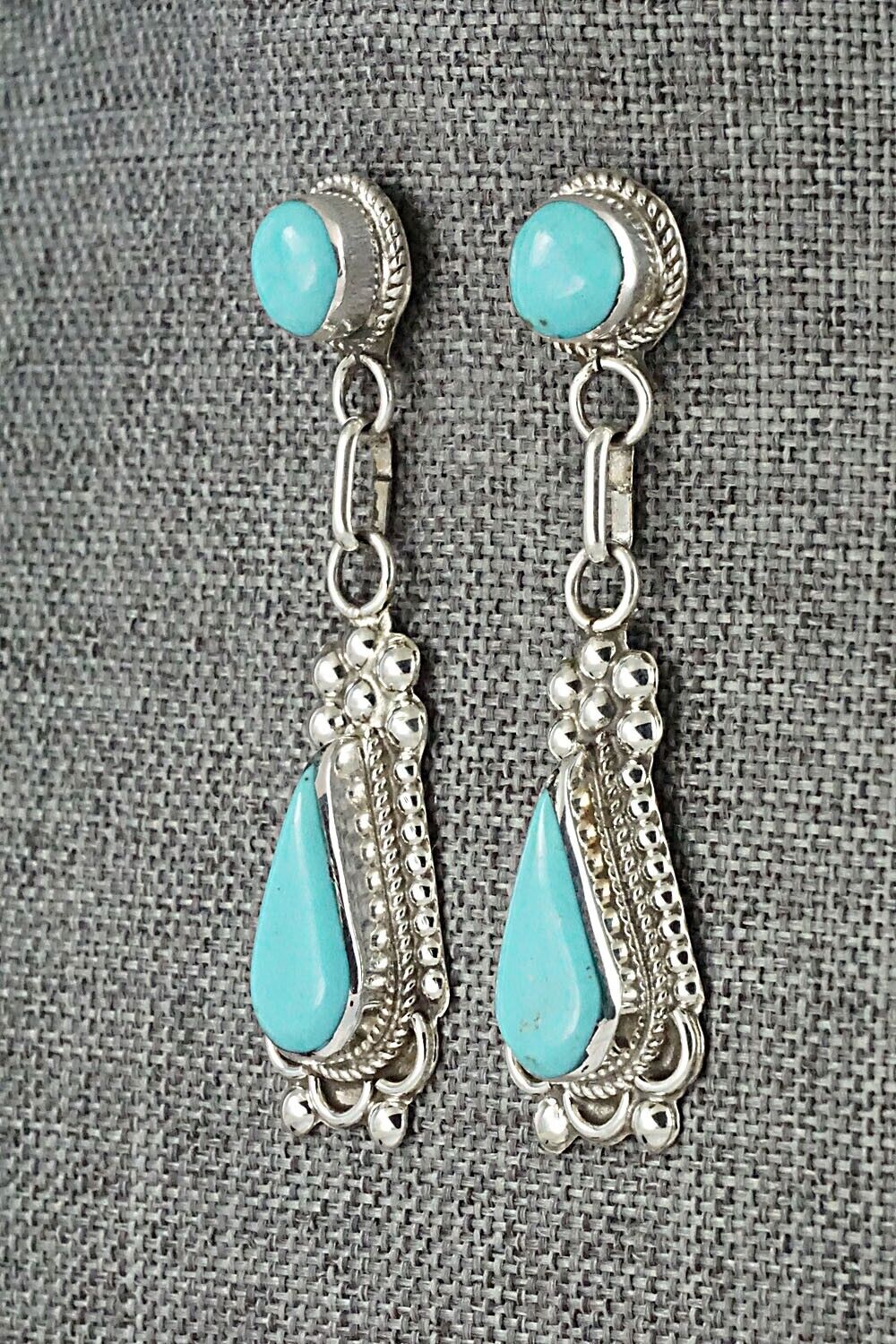 Turquoise & Sterling Silver Earrings - Joanita Yatsatee