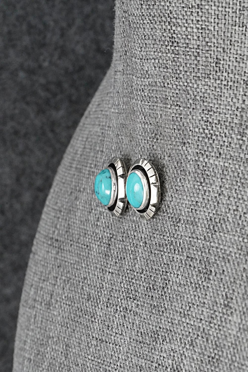 Turquoise & Sterling Silver Earrings - Amos Begay