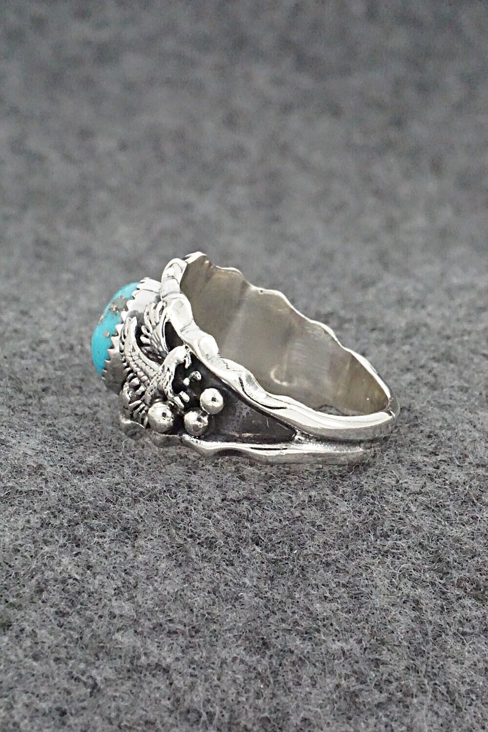 Turquoise & Sterling Silver Ring - Genevieve Francisco - Size 13