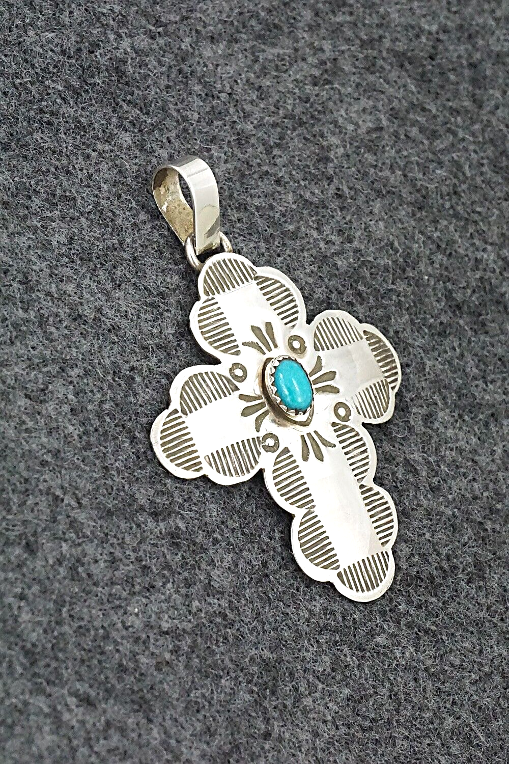 Turquoise & Sterling Silver Pendant - Bertha Begay