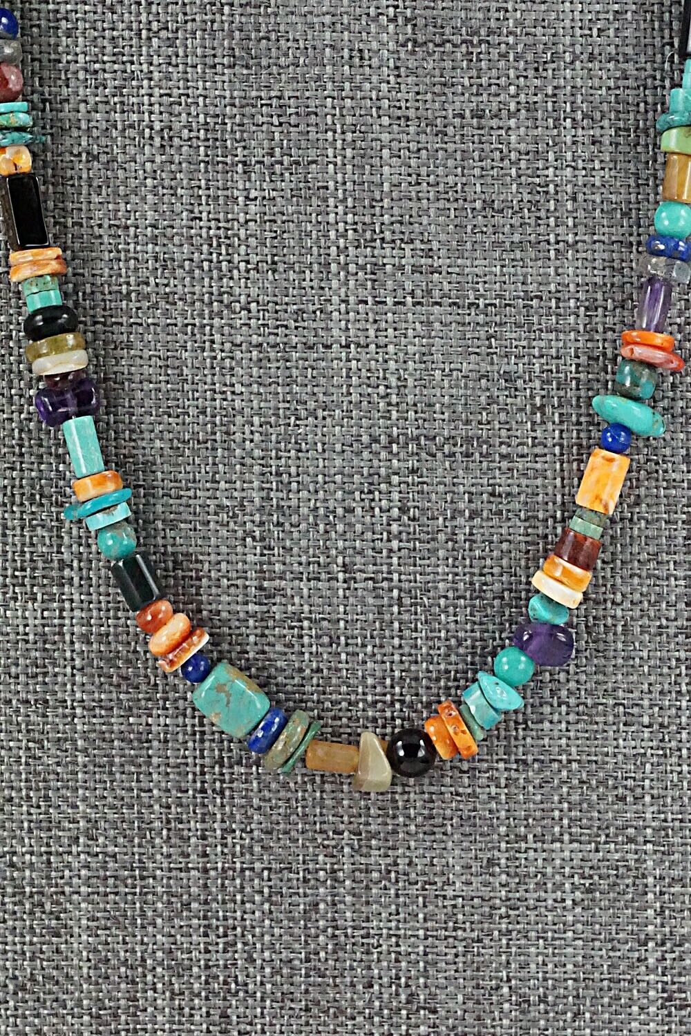 Multi Stone and Sterling Silver Necklace - Helen Tsosie