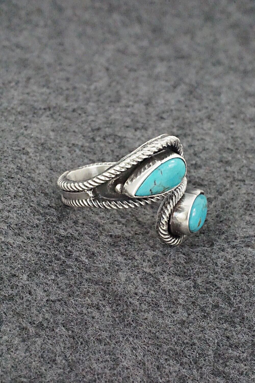 Turquoise & Sterling Silver Ring - Kenny Lonjose - Size 9