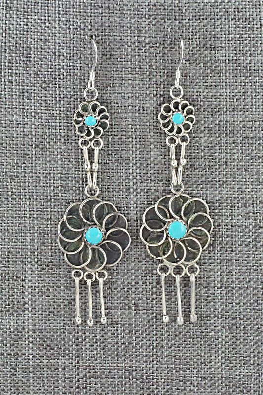 Turquoise & Sterling Silver Earrings - Diana Bellson