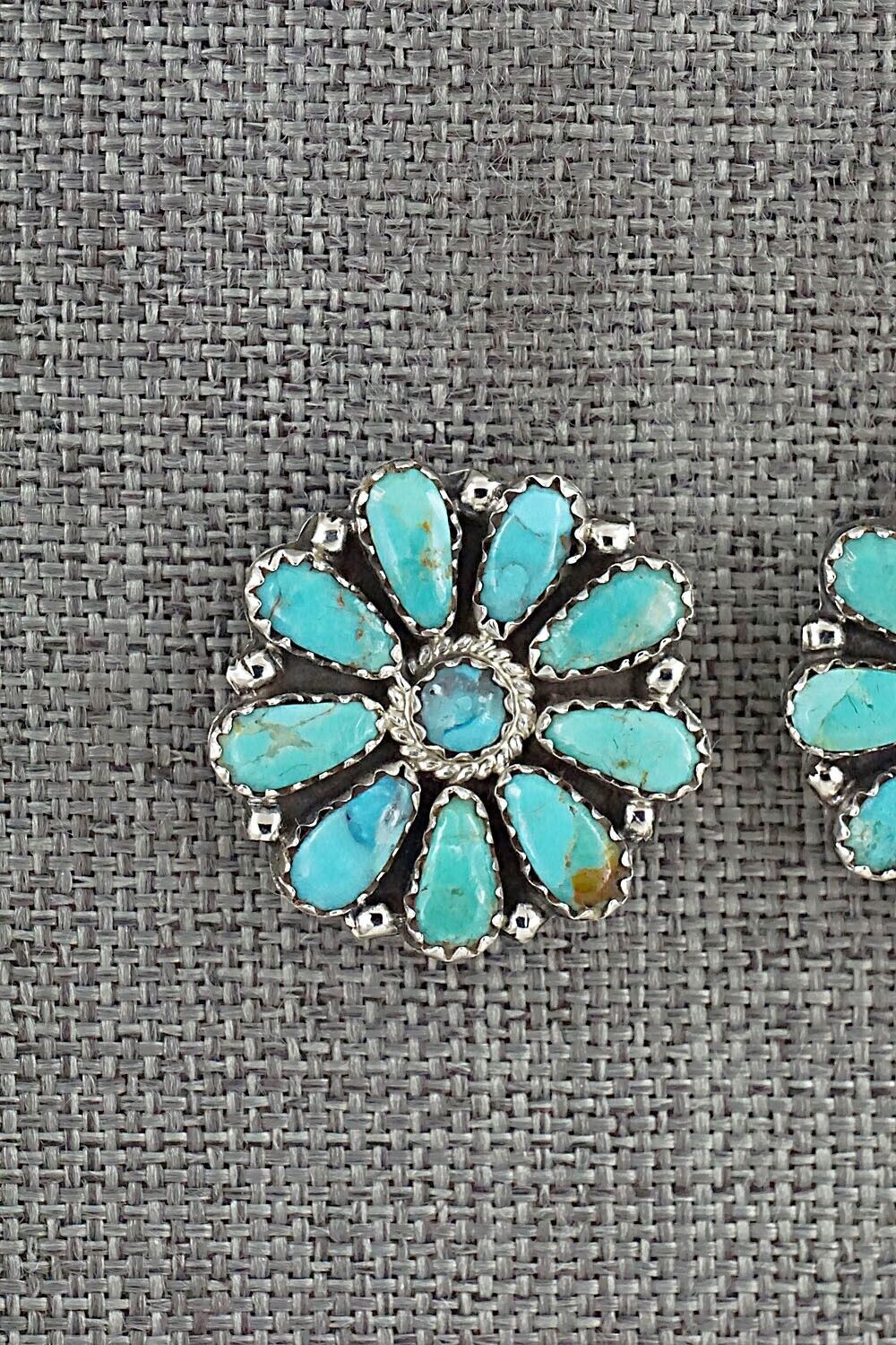 Turquoise and Sterling Silver Earrings - Zeita Begay