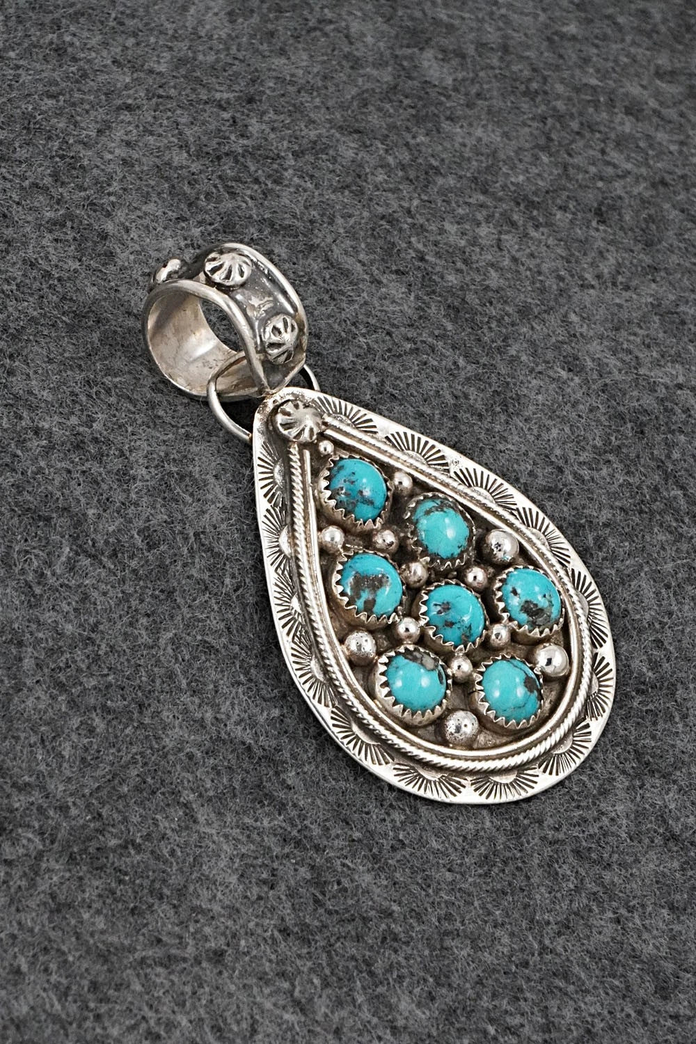 Turquoise & Sterling Silver Pendant - Priscilla Reeder