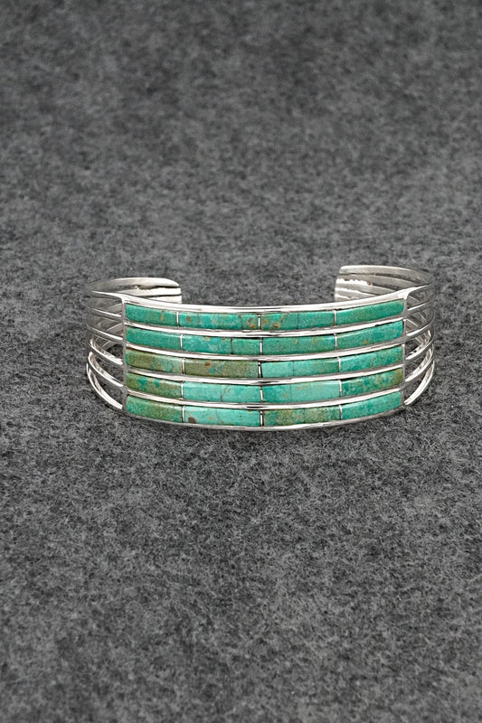 Turquoise & Sterling Silver Inlay Bracelet - Jamie Johnson