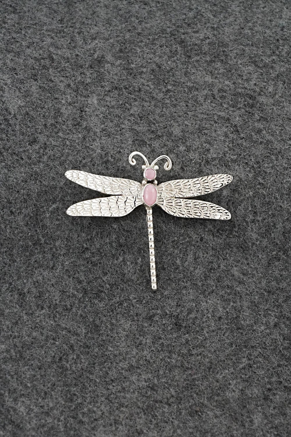 Pink Conch & Sterling Silver Pendant/Pin - Lee Charley
