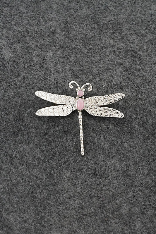 Pink Conch & Sterling Silver Pendant/Pin - Lee Charley