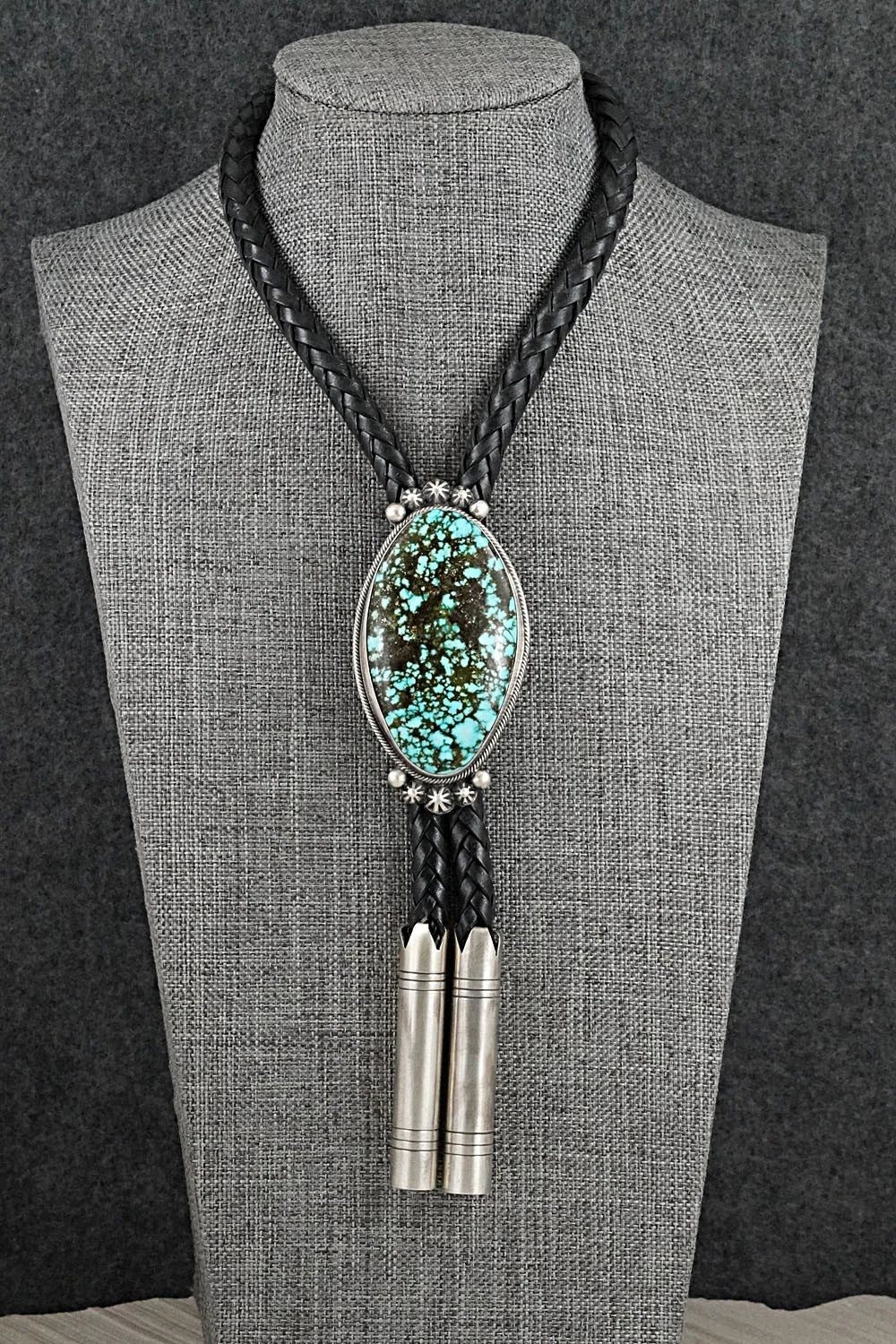 Turquoise & Sterling Silver Bolo Tie - Bobby Johnson