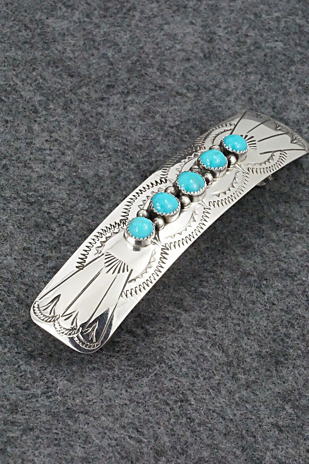 Turquoise & Sterling Silver Hair Barrette - Jolene Begay