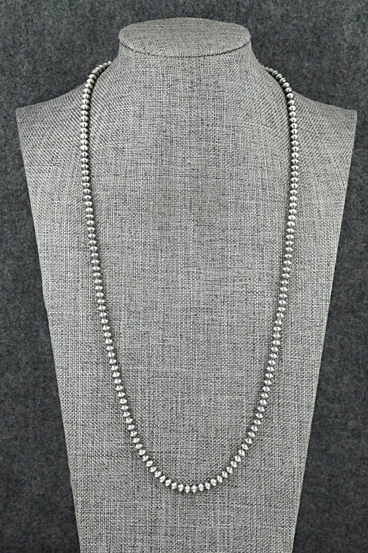 Sterling Silver Navajo Pearl Necklace 22" - Bryannen Halwood