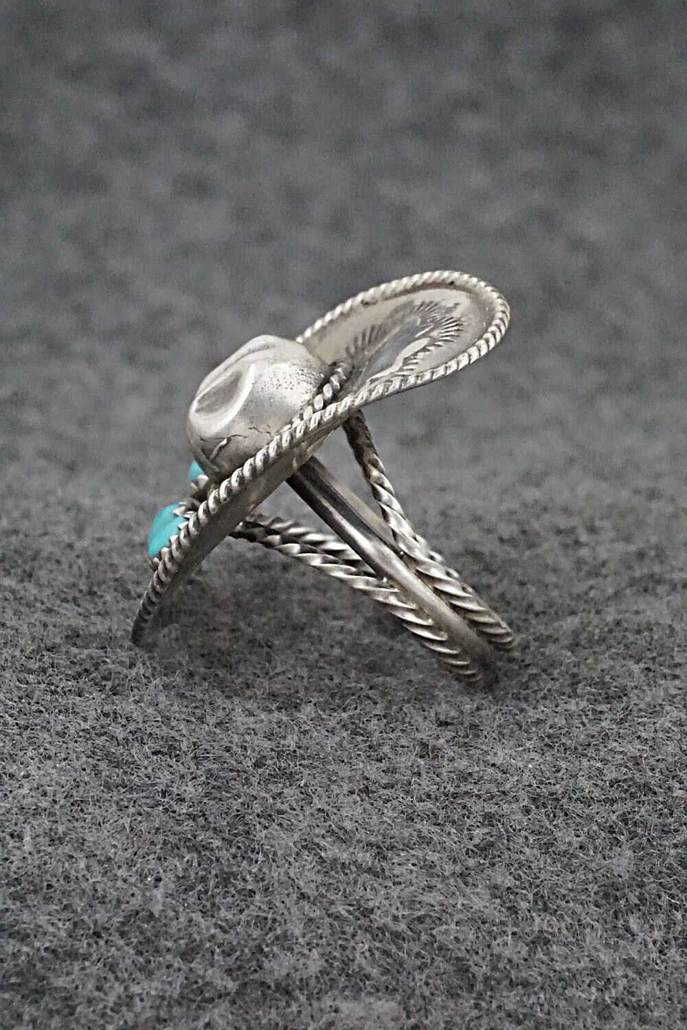 Turquoise & Sterling Silver Ring - Bobby Platero - Size 6