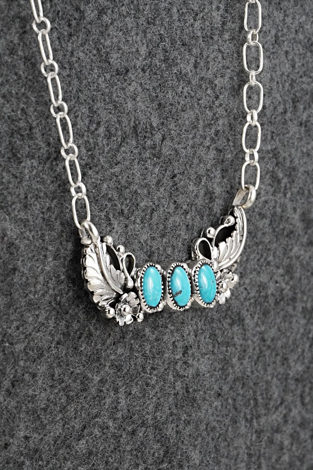 Turquoise & Sterling Silver Necklace - Gwendolyn Burnside