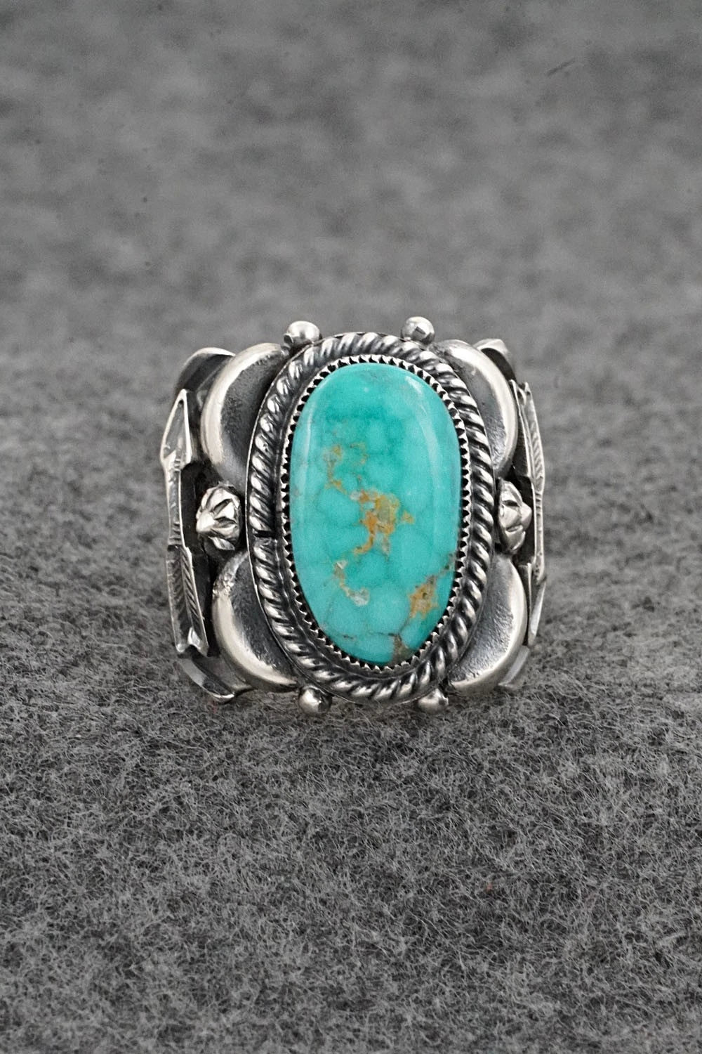 Turquoise & Sterling Silver Ring - Delbert Gordon - Size 8