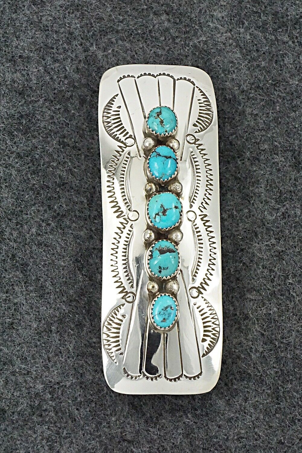 Turquoise & Sterling Silver Hair Barrette - Jolene Yazzie