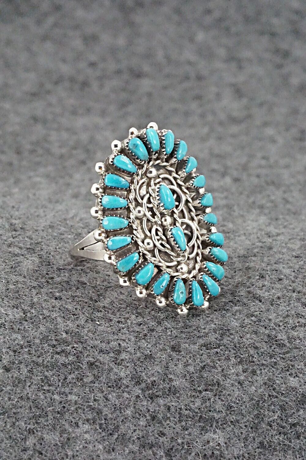 Turquoise & Sterling Silver Ring - Milburn Dishta - Size 9